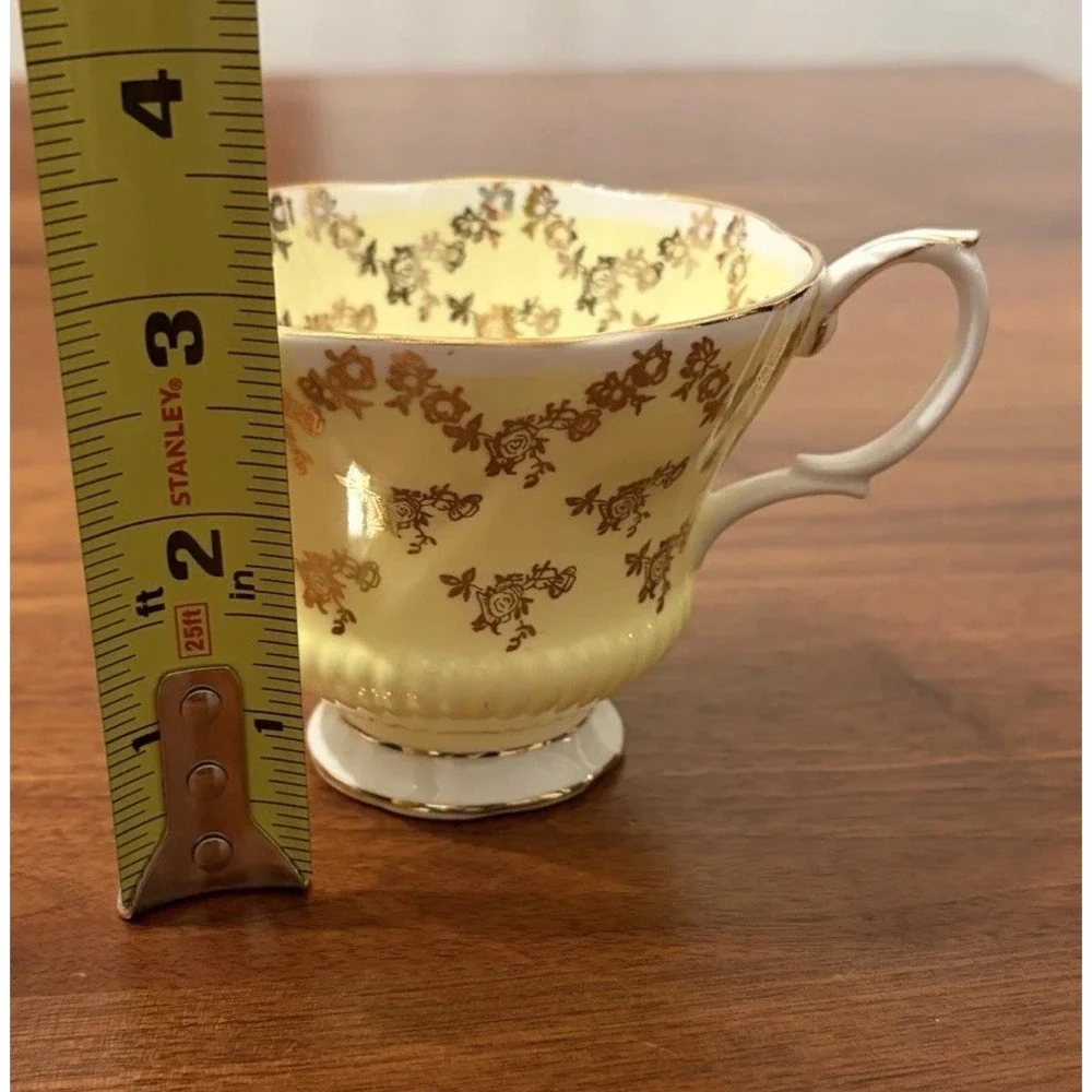 Royal Albert Sovereign Series Tea Cup and Saucer Set Yellow Gold Bone China